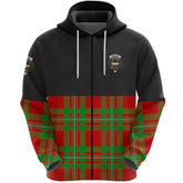 Grierson Clan Half Of Tartan Zipper Hoodie